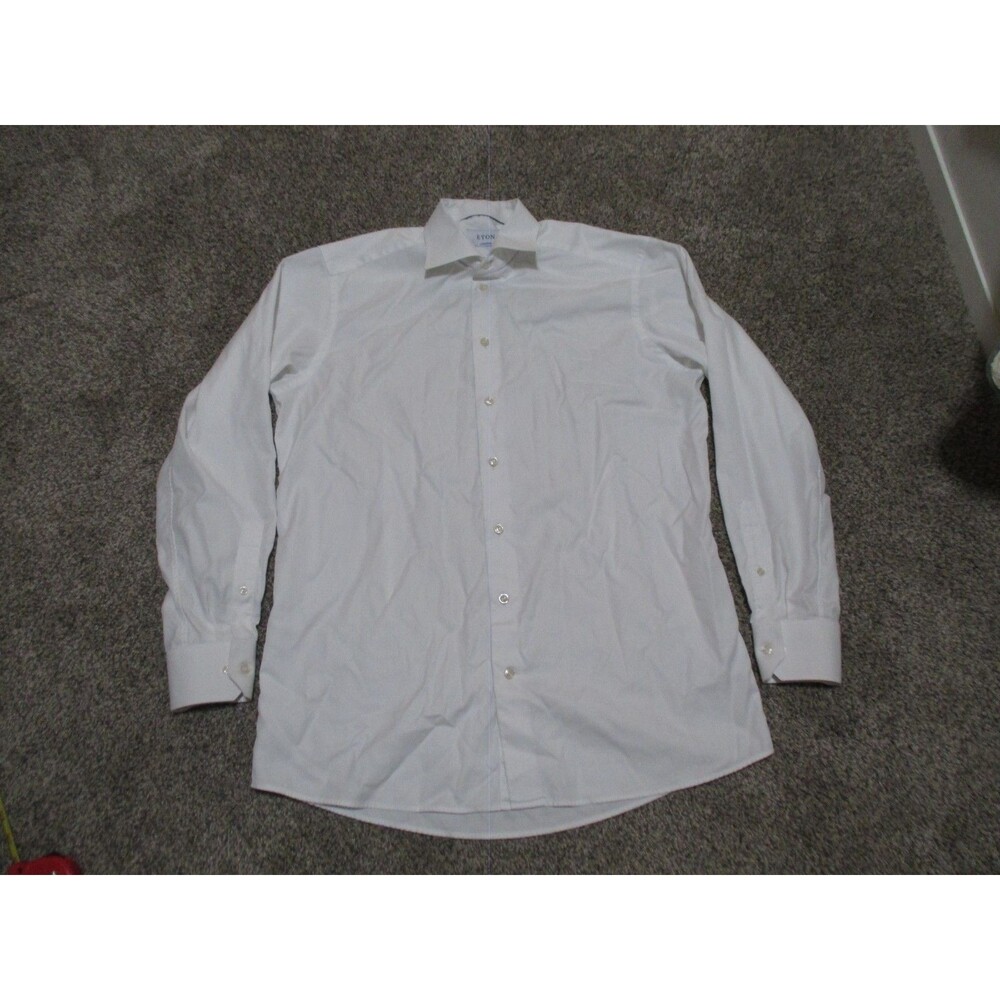 Eton Men's White Solid Contemporary Fit Dress Shirt 16" Neck 35 Sleeve